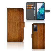 Samsung Galaxy S20 FE Book Style Case Donker Hout - thumbnail