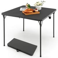 Opvouwbare Tafel voor Kamperen Draagbare Picknick-kamertafel met Handvat Lichte Eettafel voor Buiten Grijs