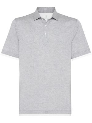 Brunello Cucinelli polo à boutonnière - Gris