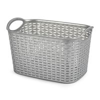 Opbergmand/kastmandje - 19 liter - zilver - kunststof - 29 x 39 x 25 cm Opbergmand/kastmandje - 19 liter - zilver - kunststof - 29 x 39 x 25 cm
