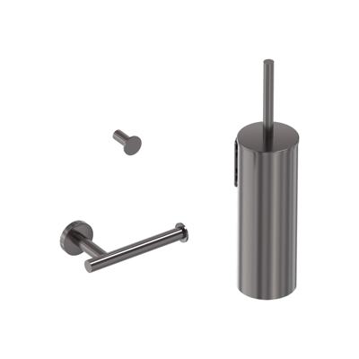 Toiletaccessoire Set MAY 3-in-1 Geborsteld Carbon Black PVD