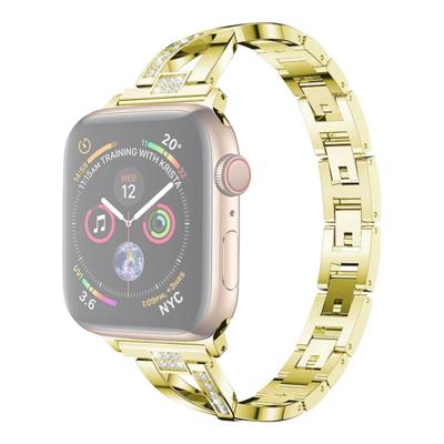 Kleurrijke diamant roestvrijstalen horlogeband voor Apple Watch serie & 40mm/3 & 2 & 1 38mm (goud)