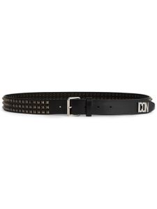 DSQUARED2 ceinture ornée de clous à plaque logo - Noir