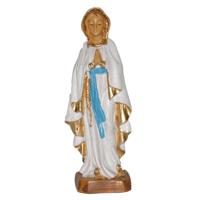 Maria Lourdes beeldje - biddend - 12 cm - polystone - religieuze beelden - thumbnail