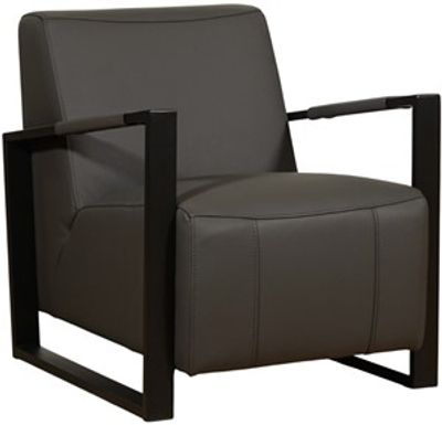 Donkergrijze leren industriële stalen fauteuil Touch - Toledo Leer Antracite (donkergrijs leer)