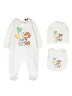 Moschino Kids grenouillère à imprimé Teddy Bear - Blanc