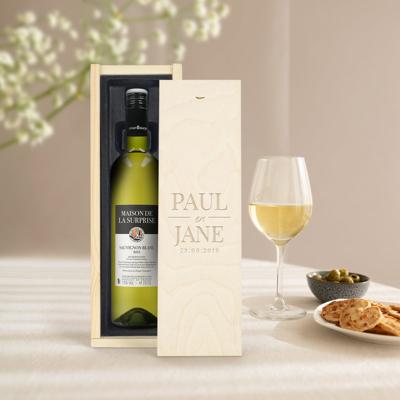 Wijn in gegraveerde kist - Maison de la Surprise - Sauvignon Blanc