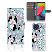 Samsung Galaxy M53 | Telefoonhoesje | Met pasjeshouder | Hondjes