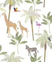 Noordwand Kids Walls Behang met giraffen, zebra's en flamingo's - 45880
