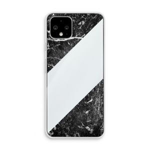 Zwart marmer: Pixel 4 Transparant Hoesje