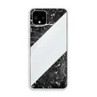 Zwart marmer: Pixel 4 Transparant Hoesje