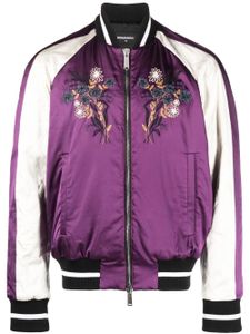 DSQUARED2 veste bomber à fleurs brodées - Violet