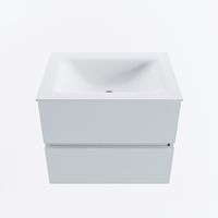 MONDIAZ VICA 60cm badmeubel onderkast Clay 2 lades. Wastafel CLOUD midden 1 kraangat, kleur Talc.