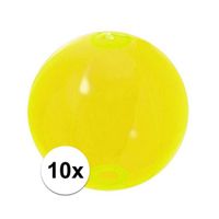 10x Neon gele strandbal   - - thumbnail
