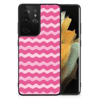 Samsung Galaxy S21 Ultra Back Case Waves Pink