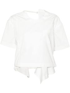 sacai t-shirt en popeline asymétrique - Blanc