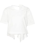 sacai t-shirt en popeline asymétrique - Blanc