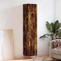 Hoge kast 34,5x34x180 cm bewerkt hout gerookt eikenkleurig