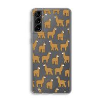 Alpacas: Samsung Galaxy S21 Plus Transparant Hoesje