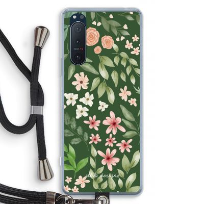 Botanical green sweet flower heaven: Sony Xperia 5 II Transparant Hoesje met koord