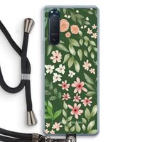 Botanical green sweet flower heaven: Sony Xperia 5 II Transparant Hoesje met koord
