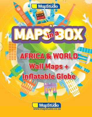 Opblaasbare wereldbol - globe Maps in a Box - Africa & World | MapStudio