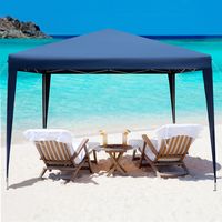 3 x 3 m Pop-Up Paviljoen Opvouwbaar Tuintent in Hoogte Verstelbaar Waterdicht Tuinpaviljoen met Draagtas voor Tuin Strand Terras (Blauw)