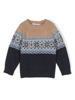 Patachou pull à motif géométrique en intarsia - Bleu