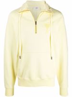 AMI Paris sweat Ami de Coeur à col zippé - Jaune