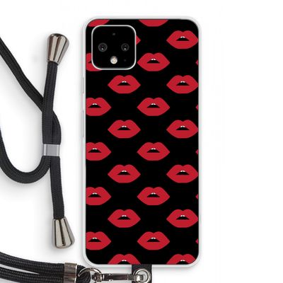 Lips: Pixel 4 Transparant Hoesje met koord