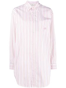 ETRO Pegaso-embroidered striped cotton shirt - Blanc