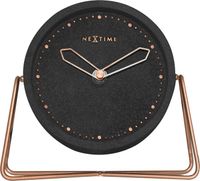 NeXtime NE-5204ZW Tafelklok 17.5x15.5x5 Cm, Polyresin, Zwart