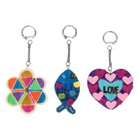Creativ Company Versier je houten sleutelhanger, 3st.