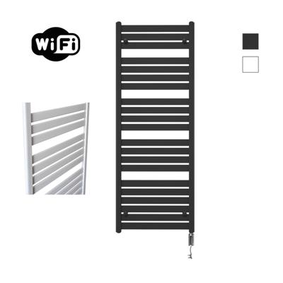 Sanicare HVW - Moda electrische WifiRadiator - 160x60cm - mat zwart met thermostaat chroom - rechtsonder HRDWC 601600/A