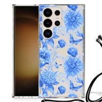 Case voor Samsung Galaxy S24 Ultra Flowers Blue - thumbnail