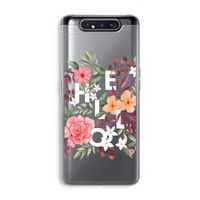 Hello in flowers: Samsung Galaxy A80 Transparant Hoesje