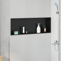 VidaXL Douche niche zwart 90 x 30 x 9,5 cm roestvrij staal