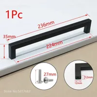 Zwart Vierkant Meubelhandvat - Aluminiumlegering | Verschillende Maten | Inclusief Schroeven