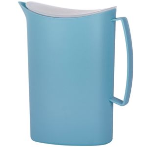 Juypal Schenkkan/waterkan - blauw - 2 liter - kunststof - L20 x H23 cm - met deksel   -