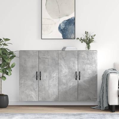 Hangkasten 2 st bewerkt hout betongrijs
