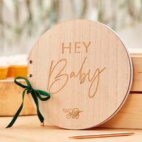 Ginger Ray BAB-107 Botanical Baby Houten Gastenboek