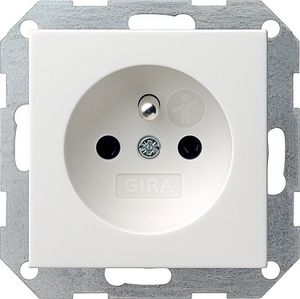 Gira 1-voudige wandcontactdoos met penaarde zuiverwit glanzend