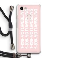 Hotline bling pink: Pixel 3 Transparant Hoesje met koord