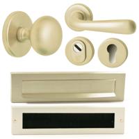 Hardbrass Voordeurset Iris/Silvia compleet linkswijzend - PVD champagne goud Hardbrass Voordeurset Iris/Silvia compleet linkswijzend - PVD champagne goud