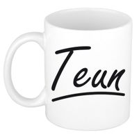 Naam cadeau mok / beker Teun met sierlijke letters 300 ml