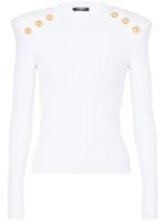 Balmain pull en maille à boutons embossés - Blanc