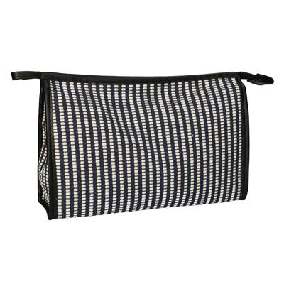 Traveller Toilettas stripe blauw creme 30x20cm Traveller Toilettas stripe blauw creme 30x20cm