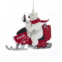 Ornament pvc coca-cola sneeuwscooter l8 - Kurt s adler