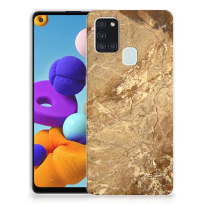 Samsung Galaxy A21s | TPU | Siliconen hoesje | Marmer Creme