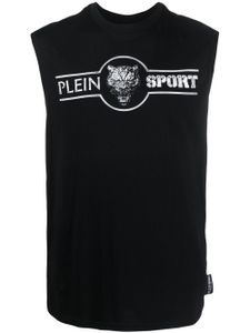 Plein Sport débardeur en coton à logo imprimé - Noir